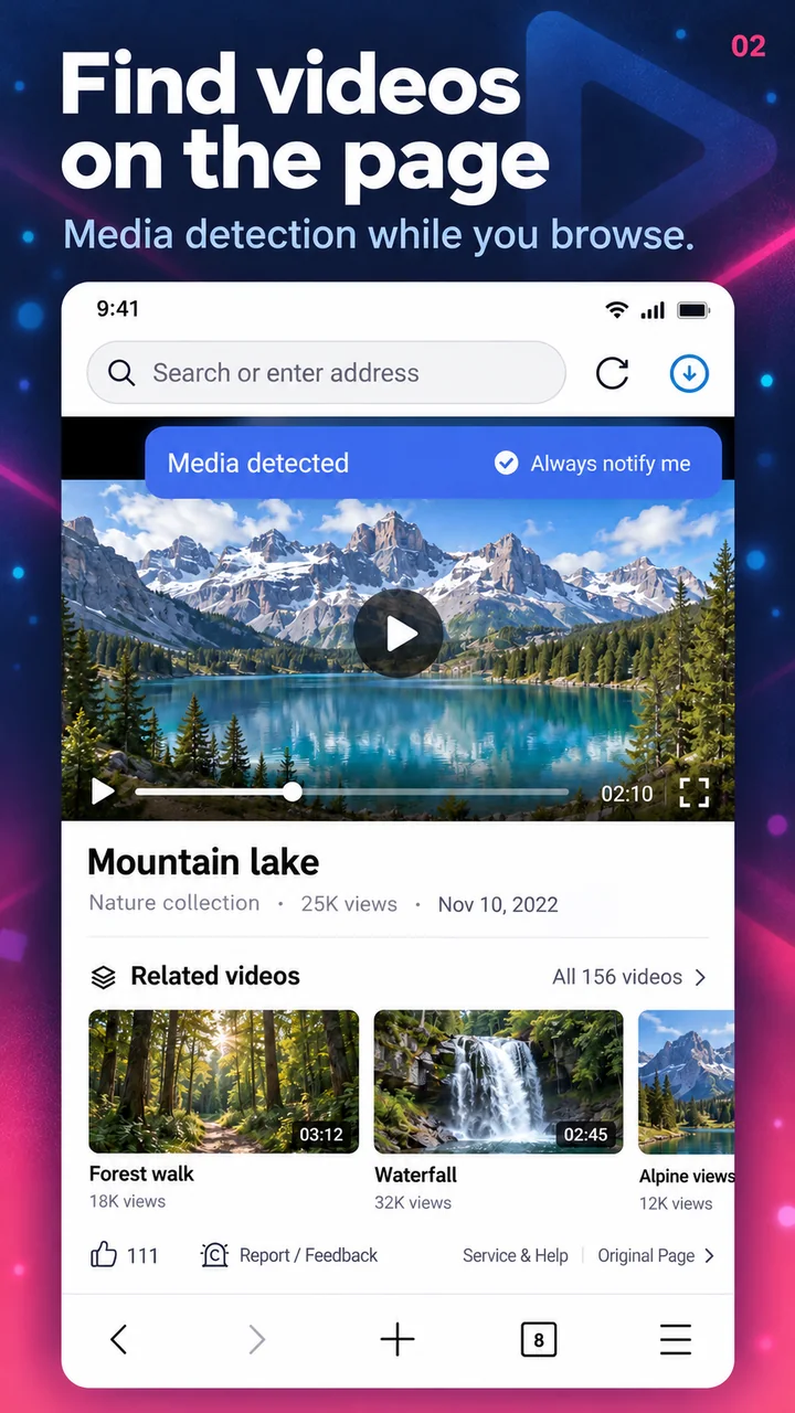 Find videos on the page