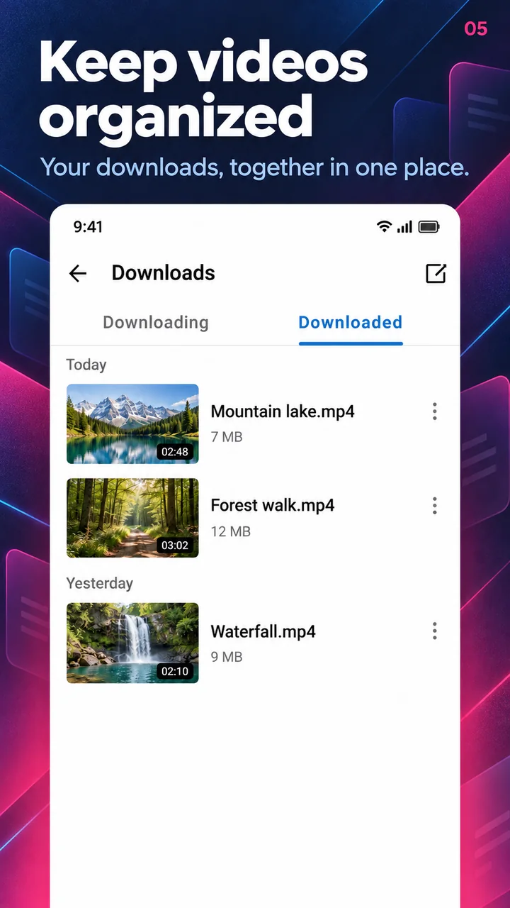 Keep videos organized